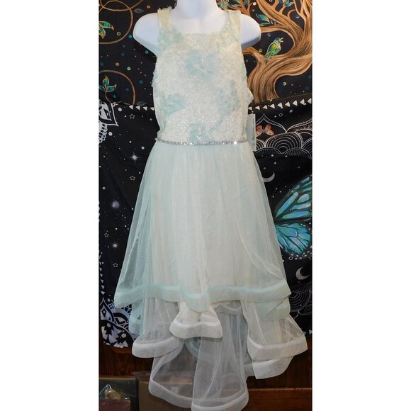 Bonnie Jean Pastel Floral Layered Hi-Low Dress - Picture 4 of 7